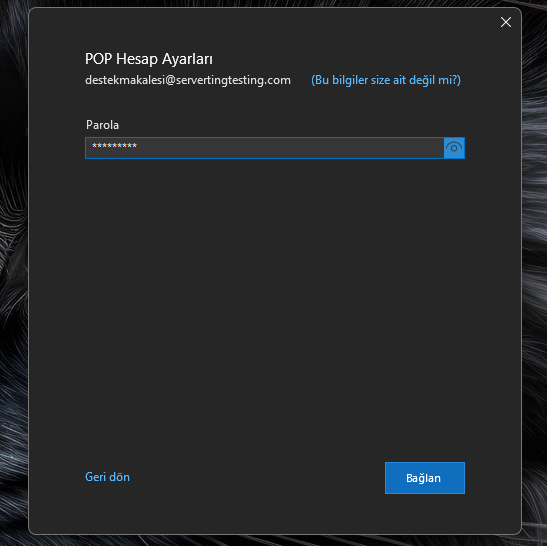 Windows 10 Outlook E-Posta Hesap Şifresi