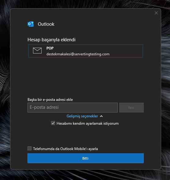 Windows 10 Outlook E-Posta Kurulumu