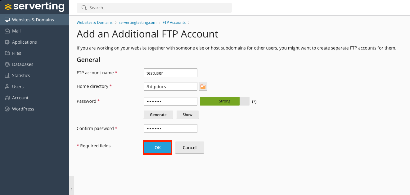 Plesk FTP Hesabı Detaylar